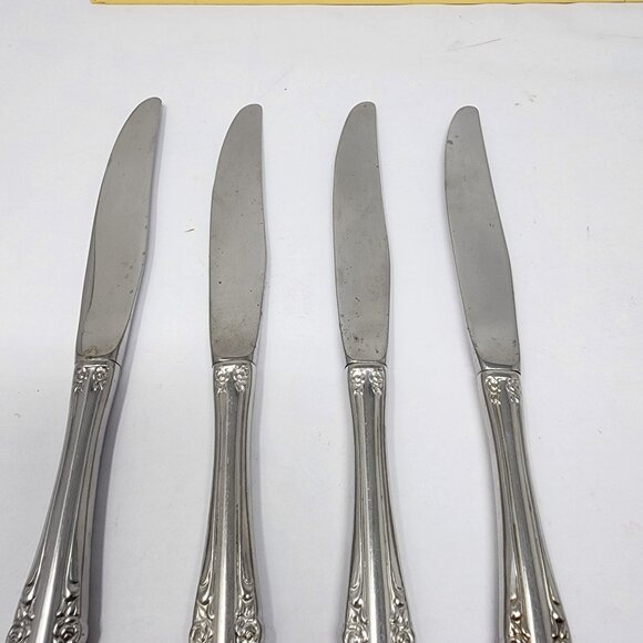 Oneida Brahms Stainless Steel Flatware Knives Set Of 4 Ornate Design - Picture 2 of 6